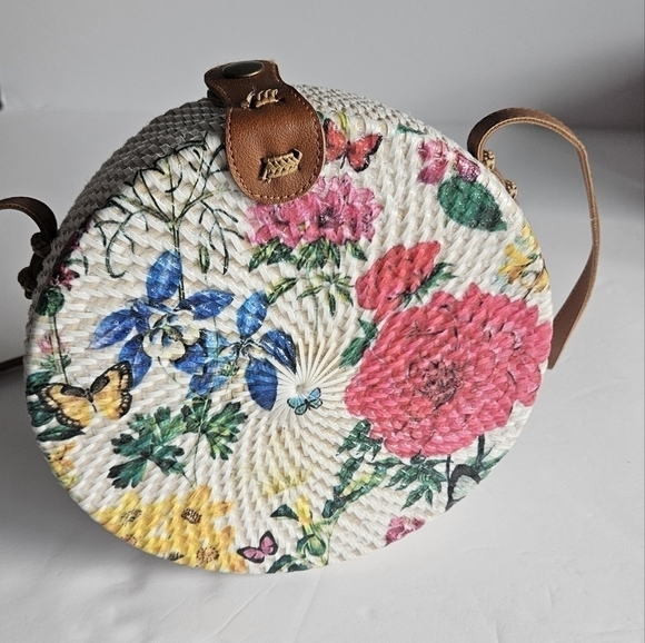 NWT Collection 18 Tropical Straw Crossbody Bag - Picture 1 of 6